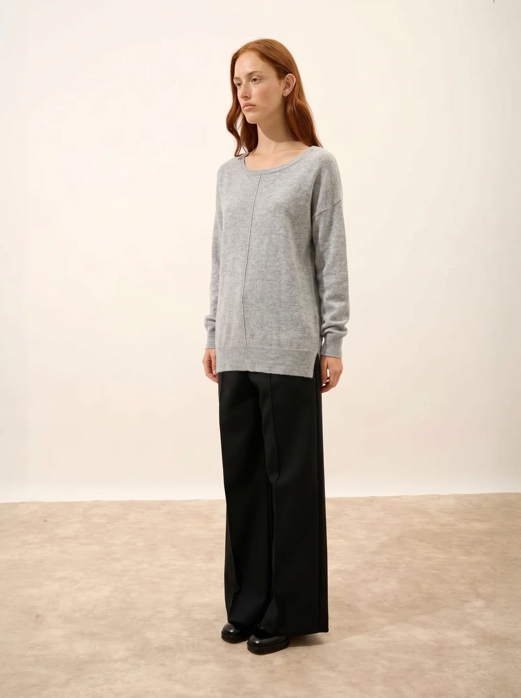 KAREN Pull Col Bateau Nuage Chiné