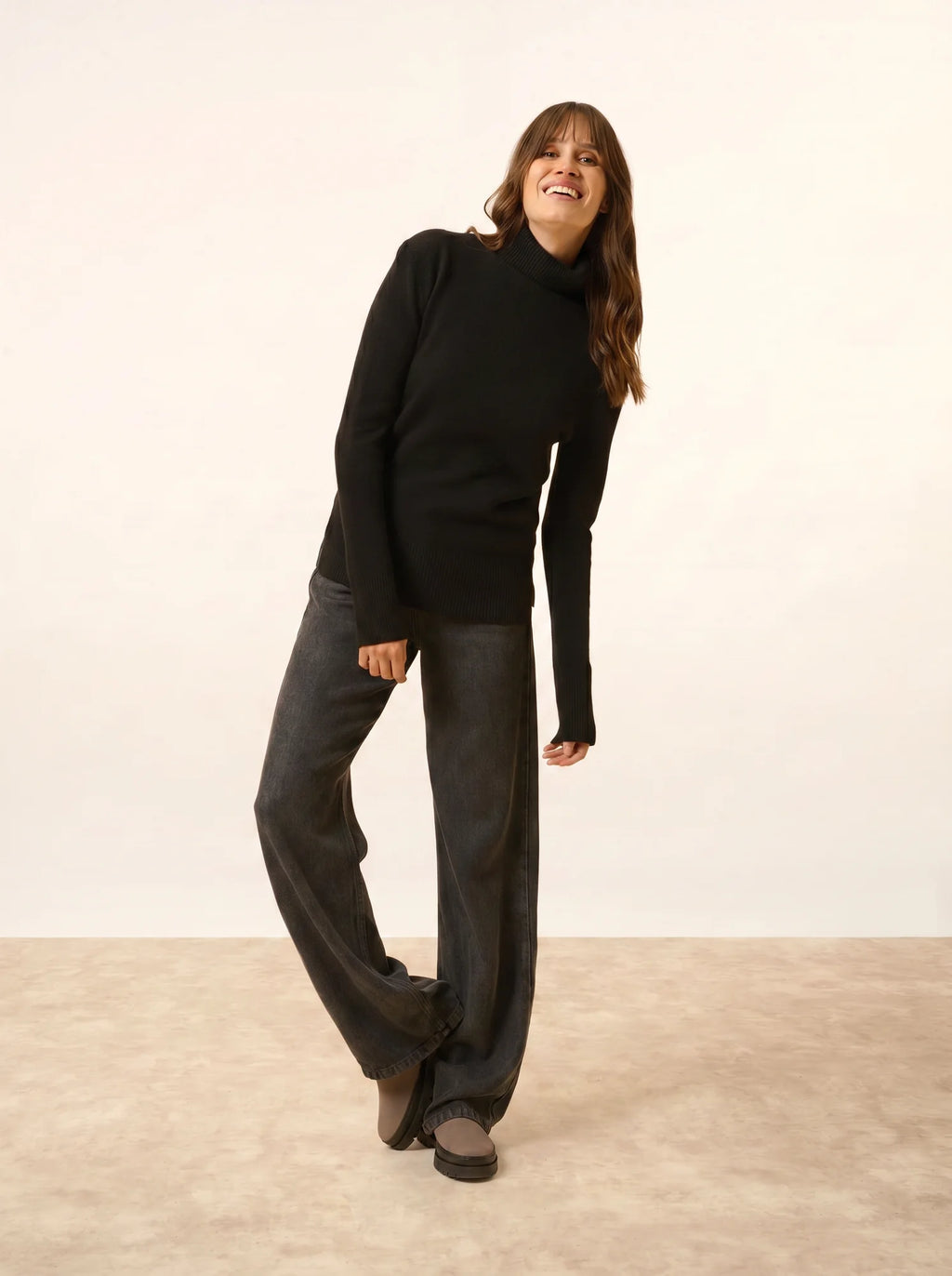 LEXIE Pullover Rollkragen Schwarz