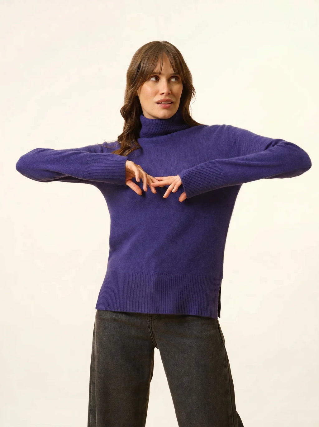 LEXIE Pullover Rollkragen Tiefviolett