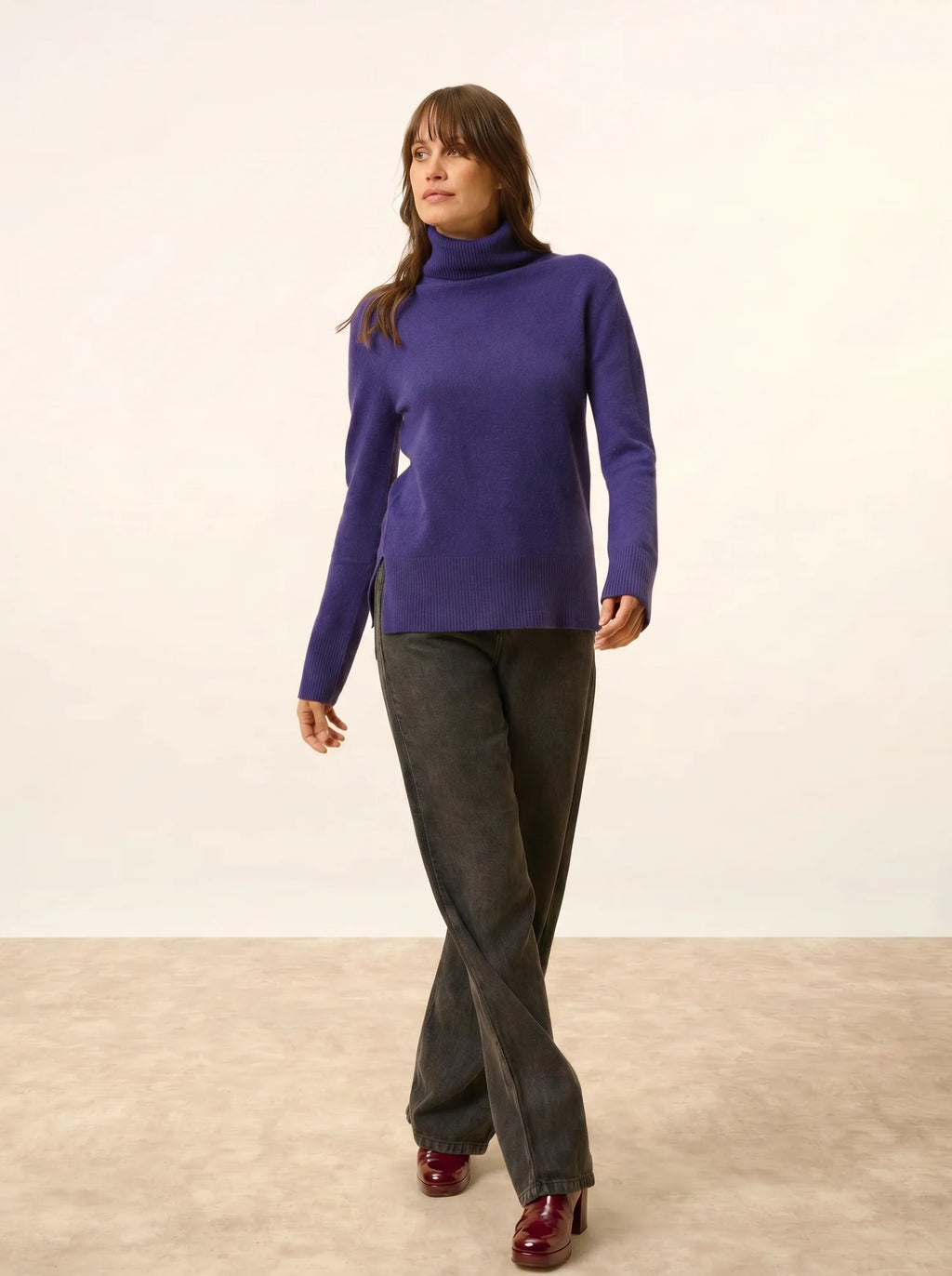 LEXIE Pullover Rollkragen Tiefviolett