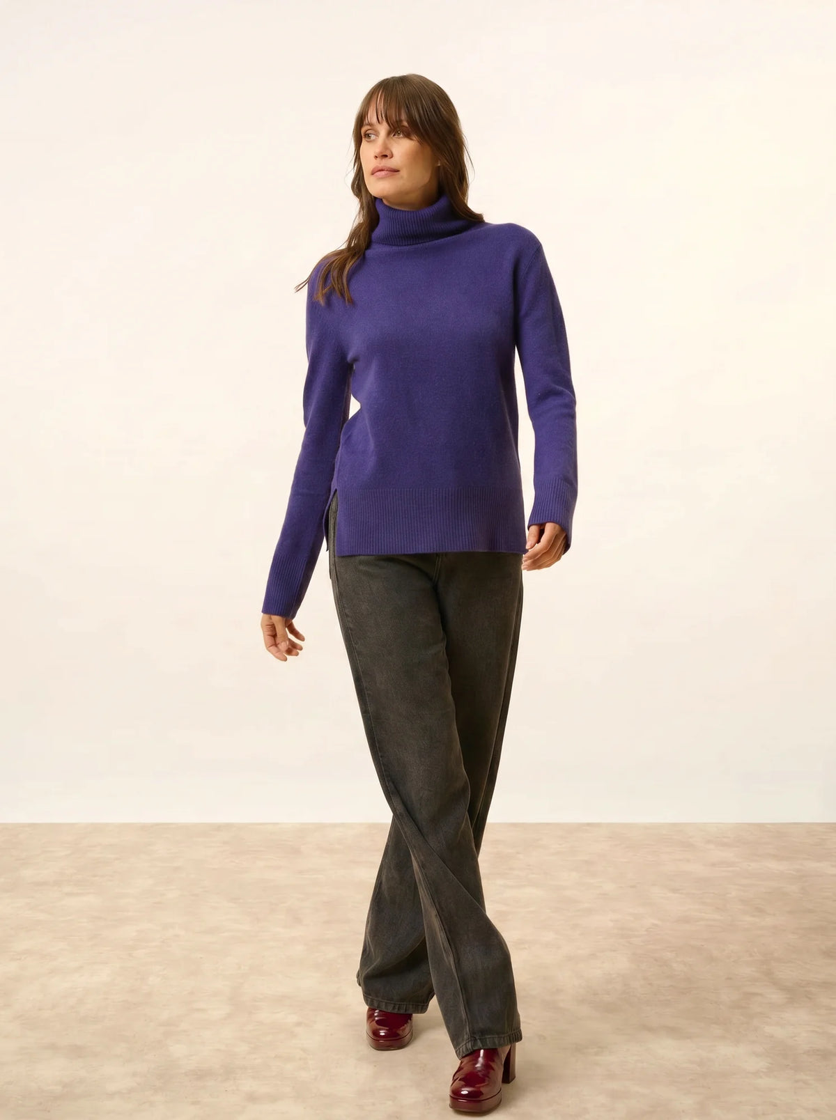 LEXIE Pullover Rollkragen Tiefviolett