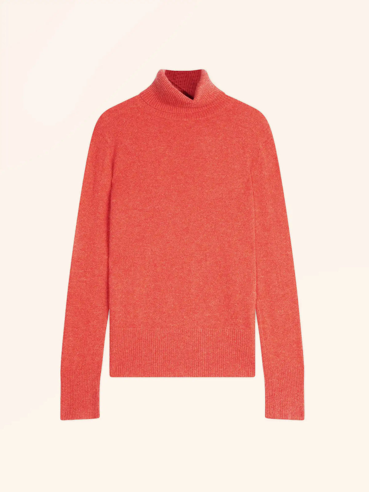 LEXIE Pull Col Roulé Orange Chiné