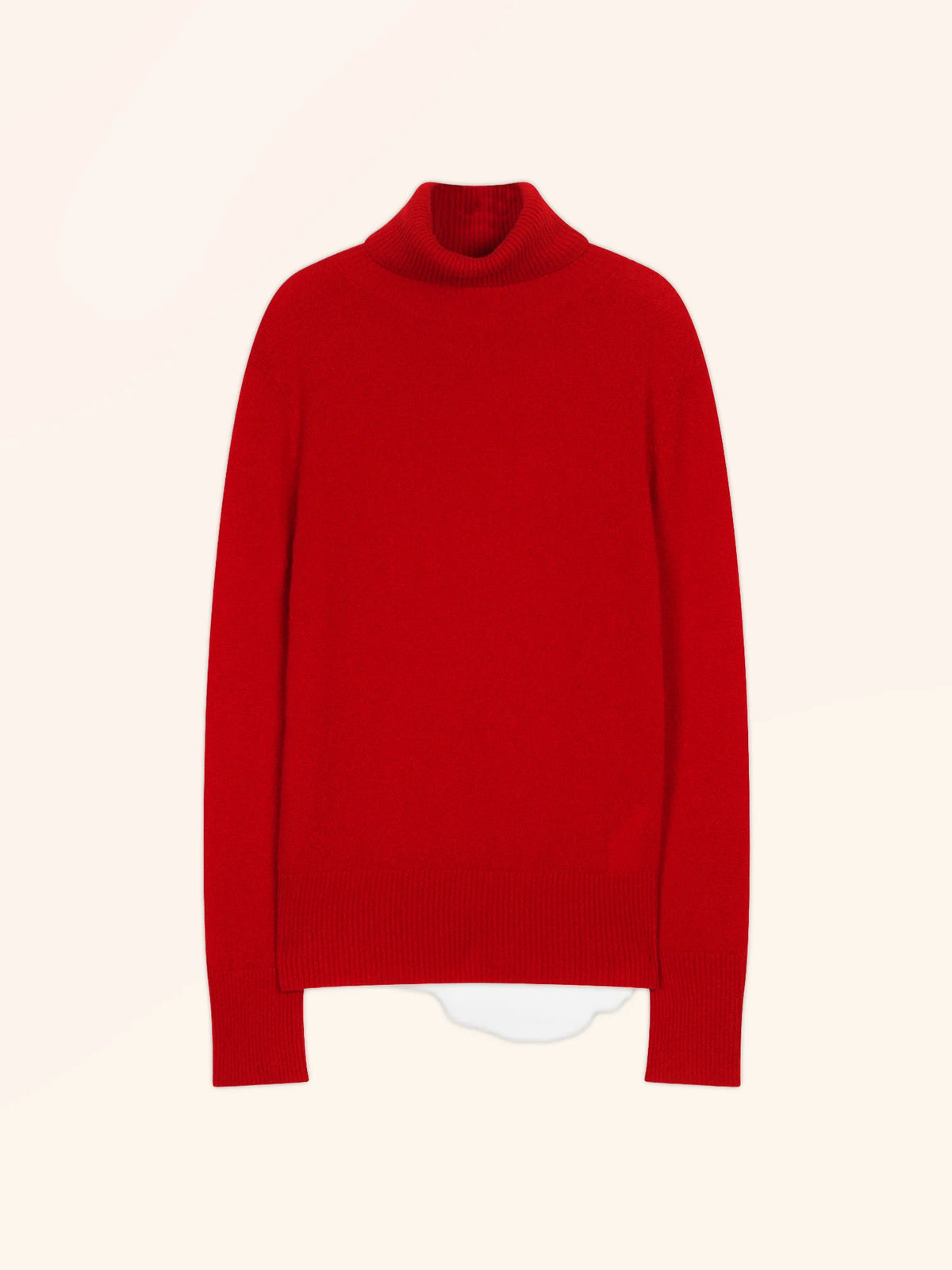 LEXIE Pull Col Roulé Rouge