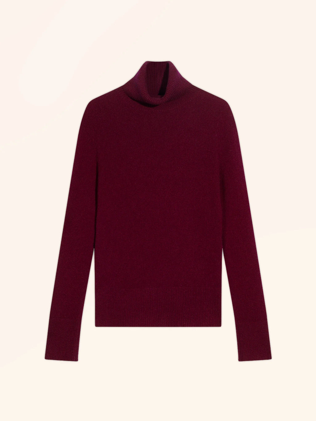 LEXIE Pull Col Roulé Bordeaux