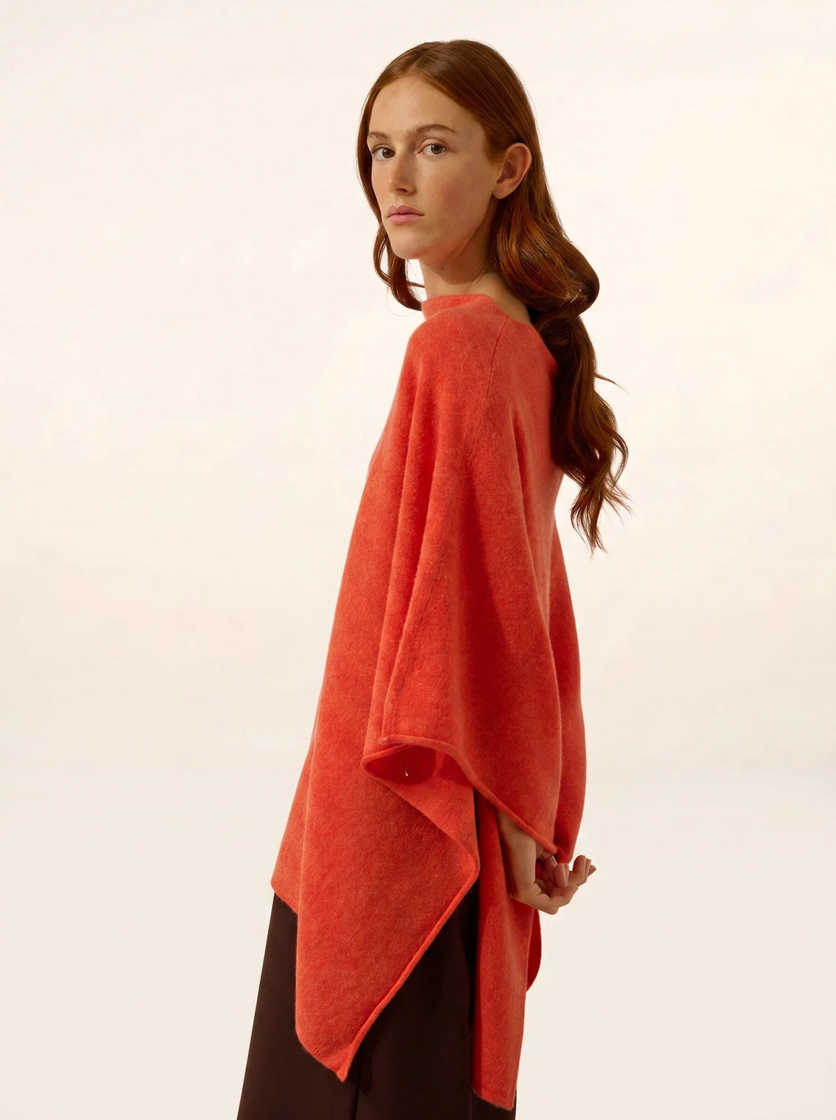 MEREDITH Poncho Orange Chiné