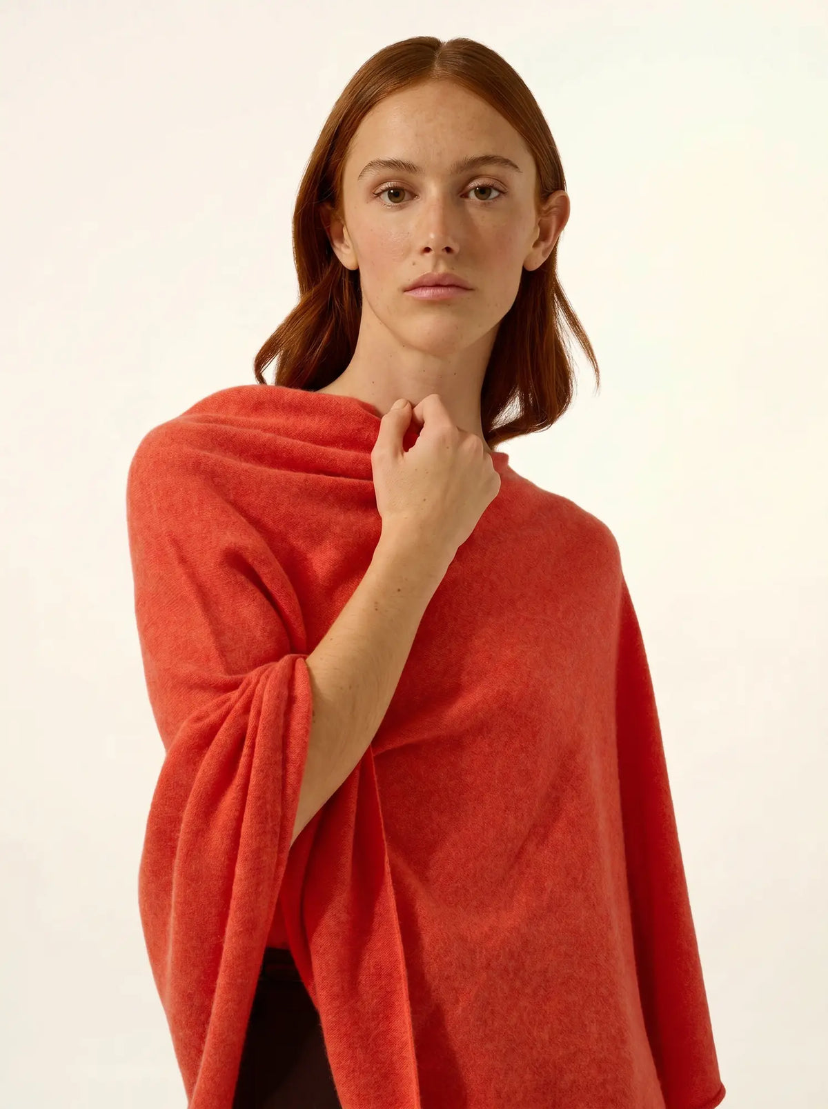 MEREDITH Poncho Orange Chiné
