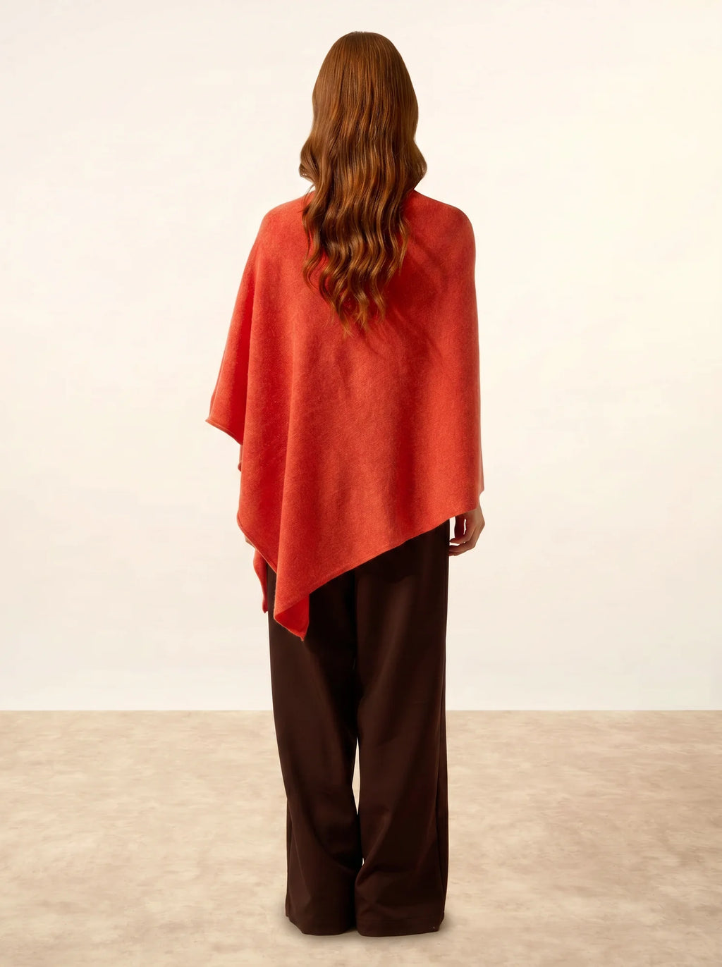 MEREDITH Poncho Orange Chiné