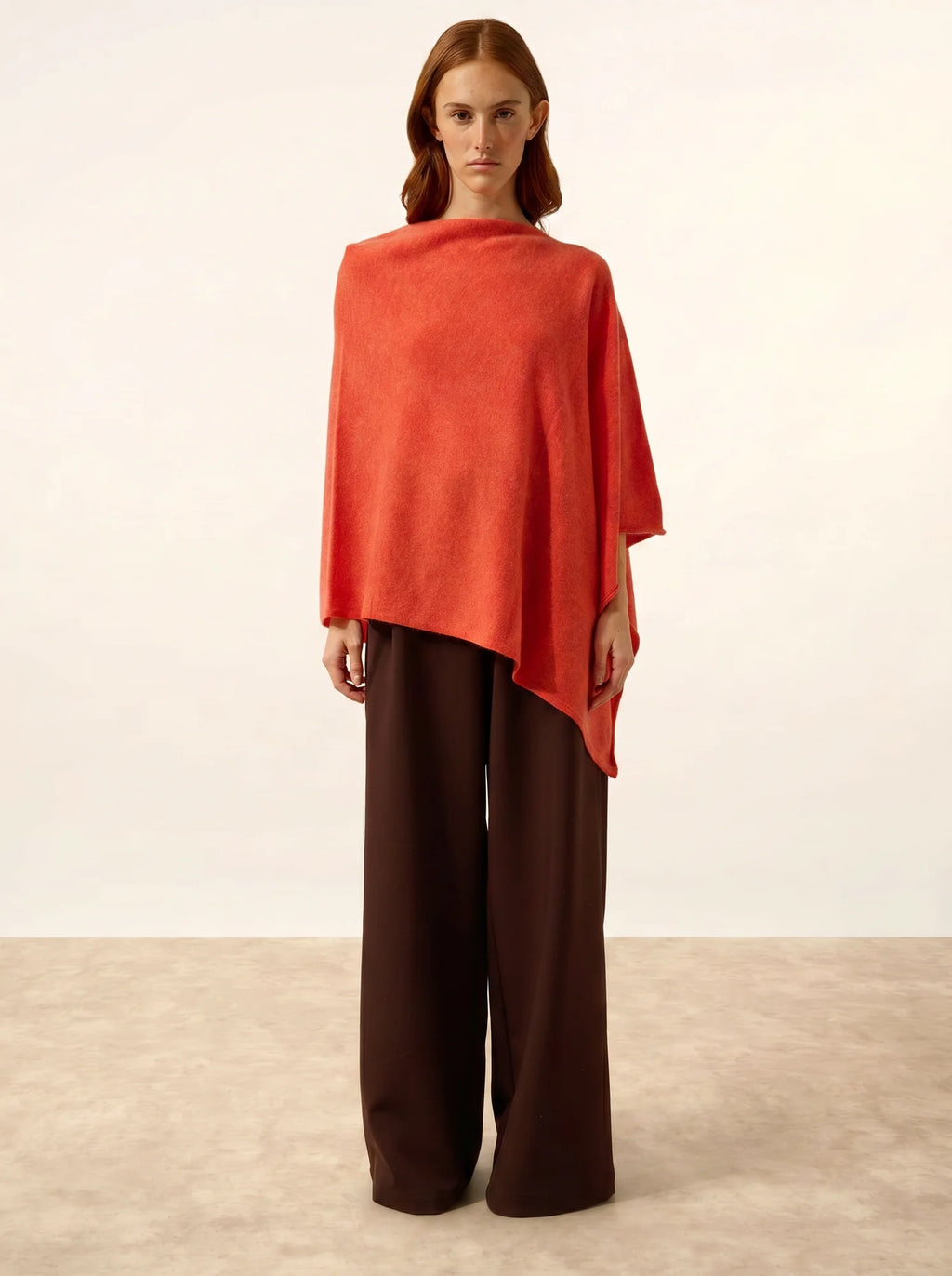 MEREDITH Poncho Orange Chiné