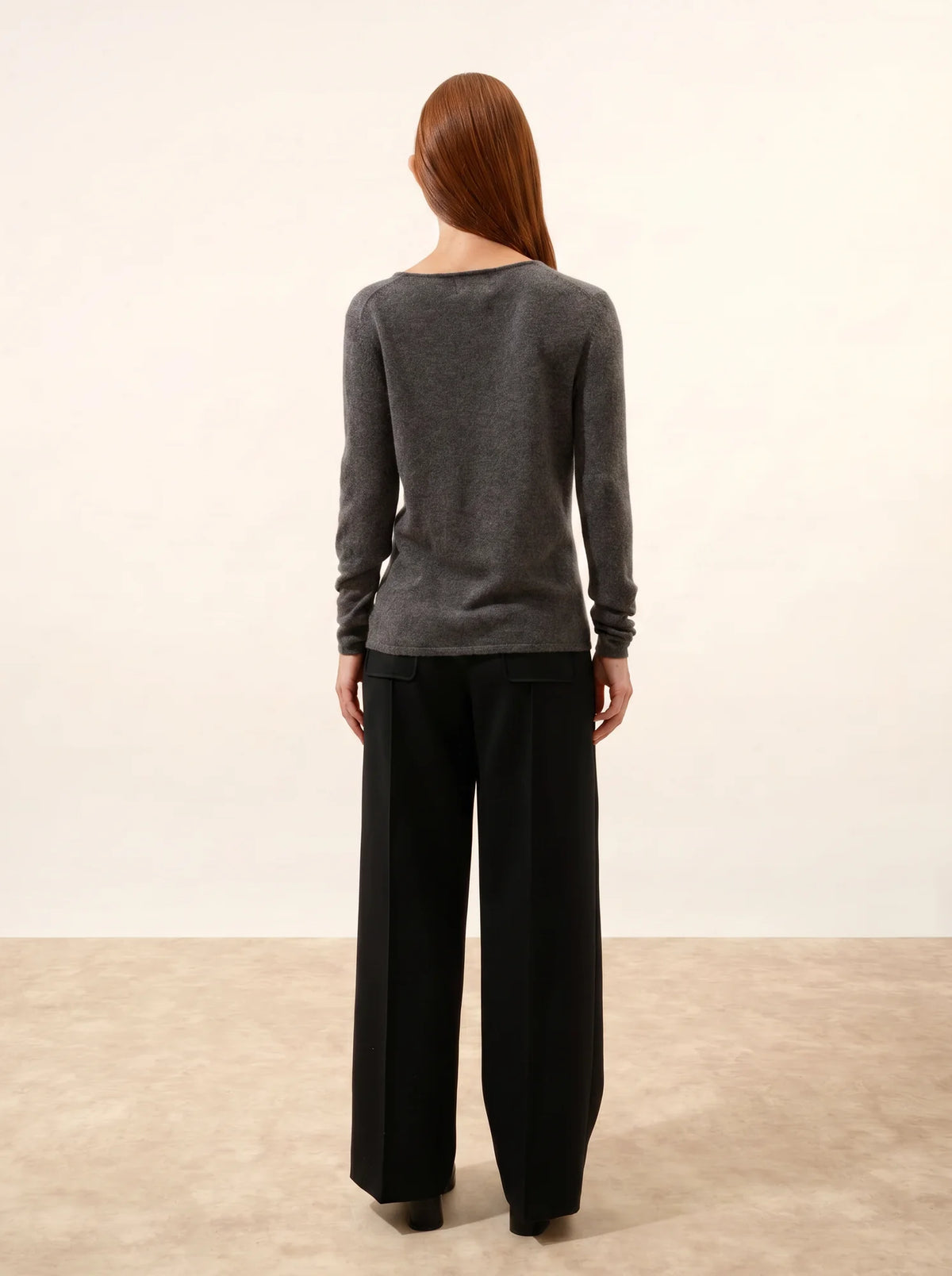 JOAN Pull Col V Anthracite Chiné
