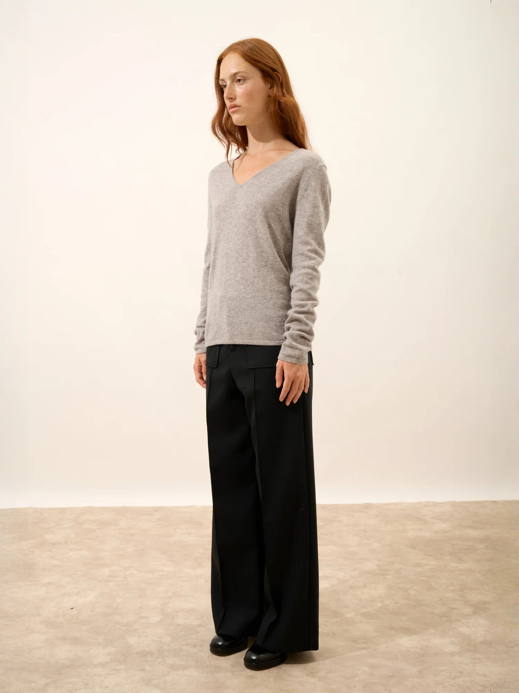 JOAN Pull Col V Nuage Chiné