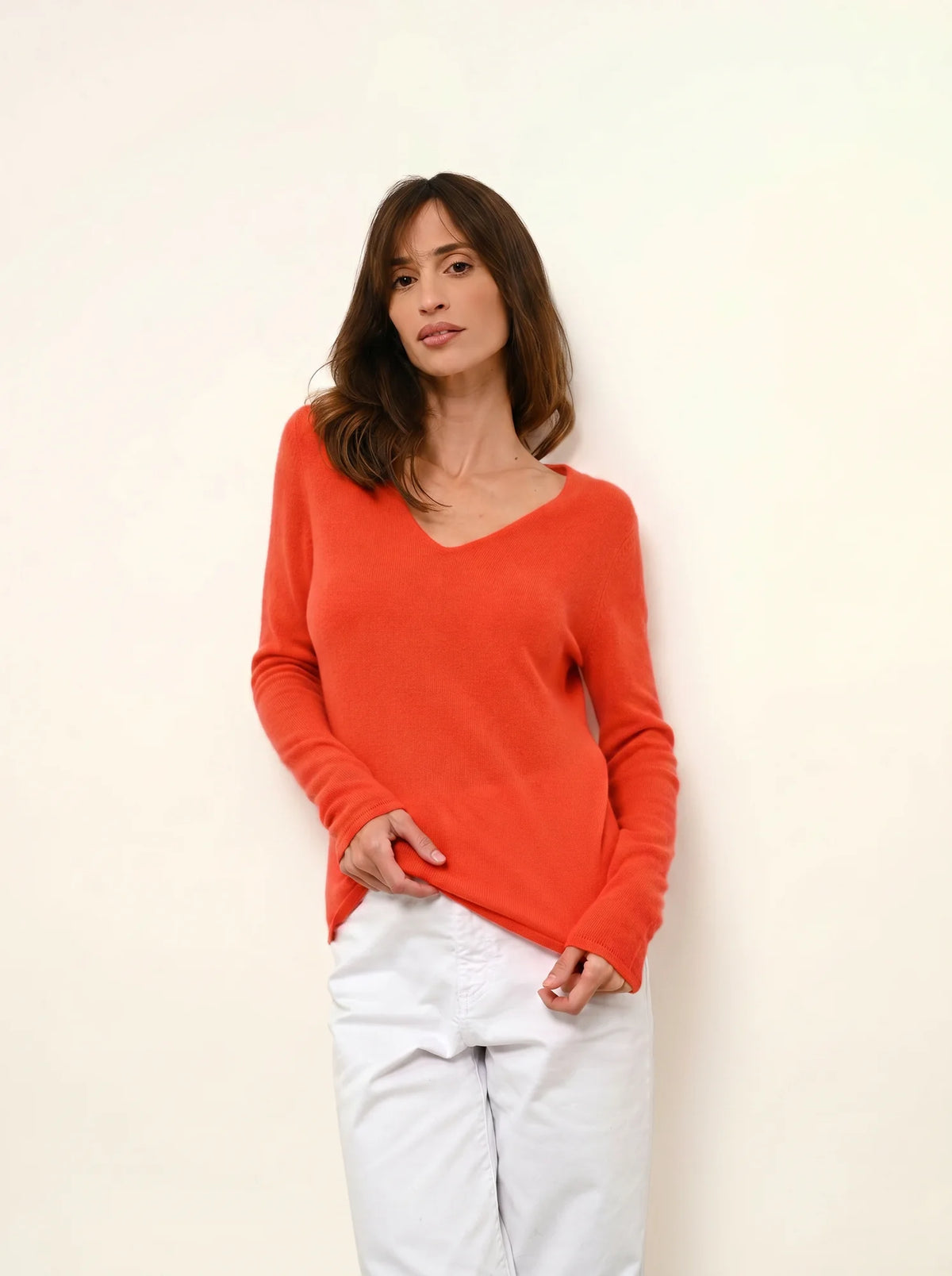 JOAN Pull Col V Orange