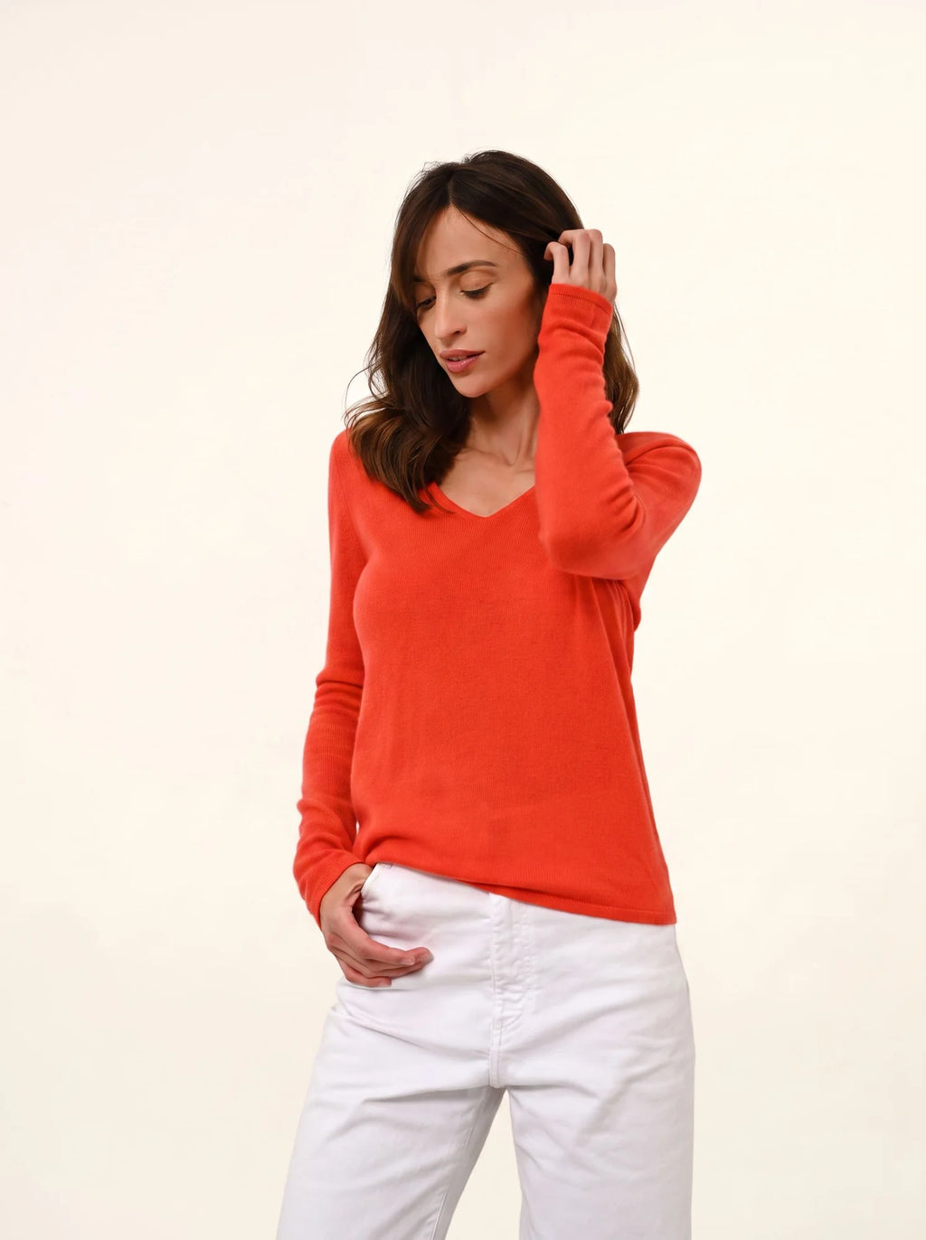 JOAN Pull Col V Orange