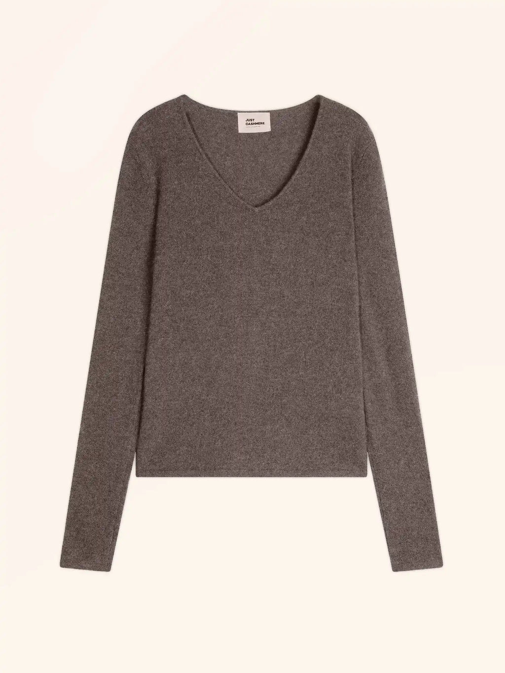 JOAN Pull Col V Taupe Chiné