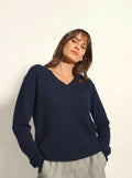 NORA Pull Col V Bleu Marine