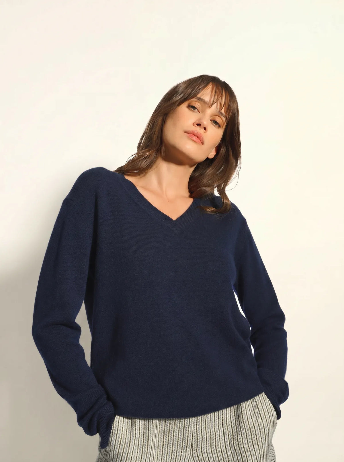 NORA Pull Col V Bleu Marine