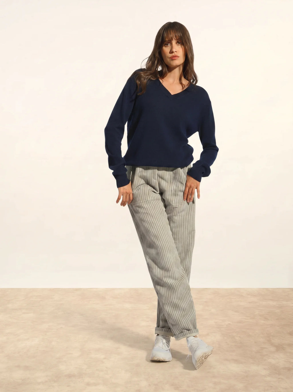 NORA Pull Col V Bleu Marine