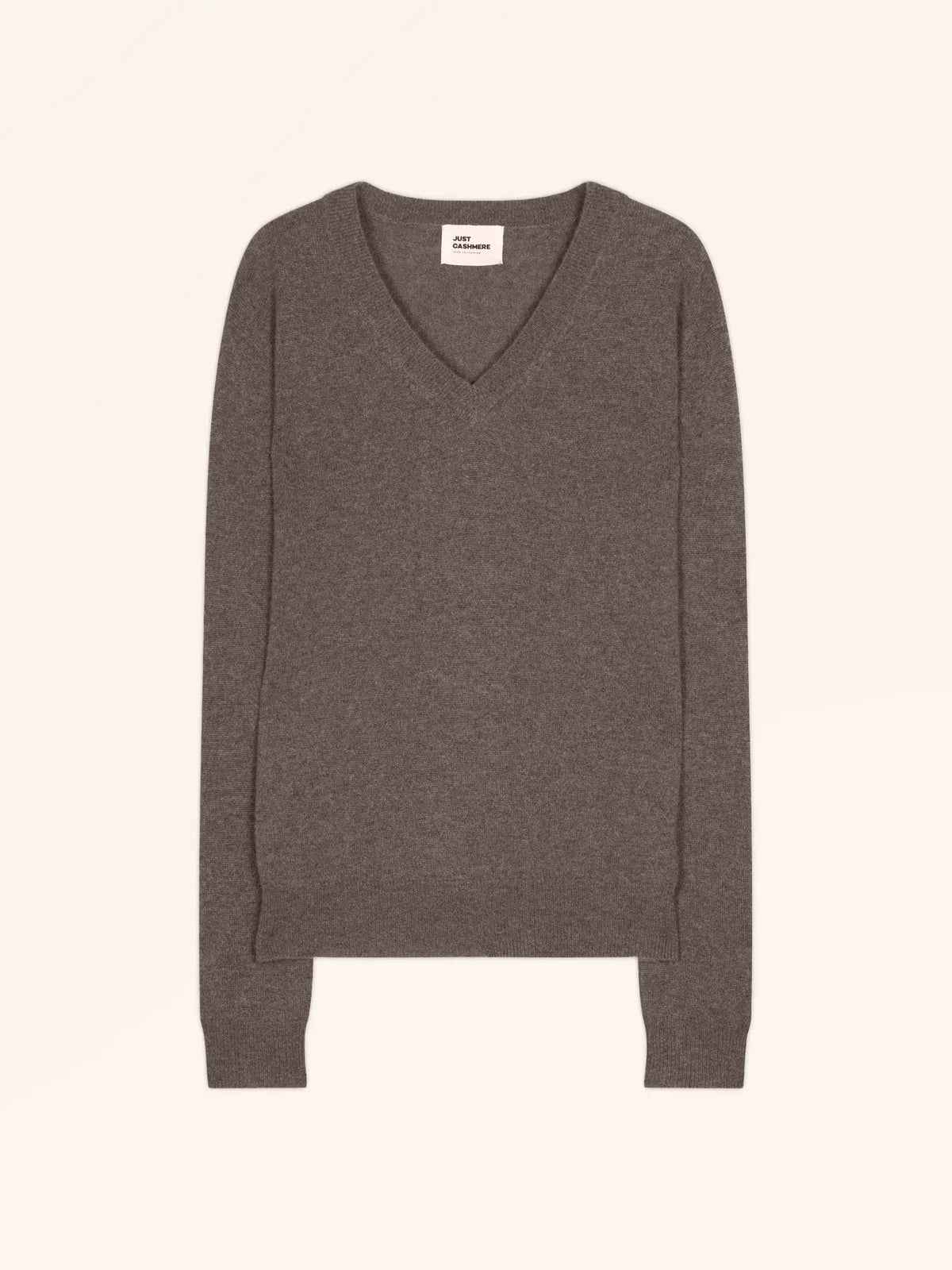 NORA Pull Col V Taupe Chiné