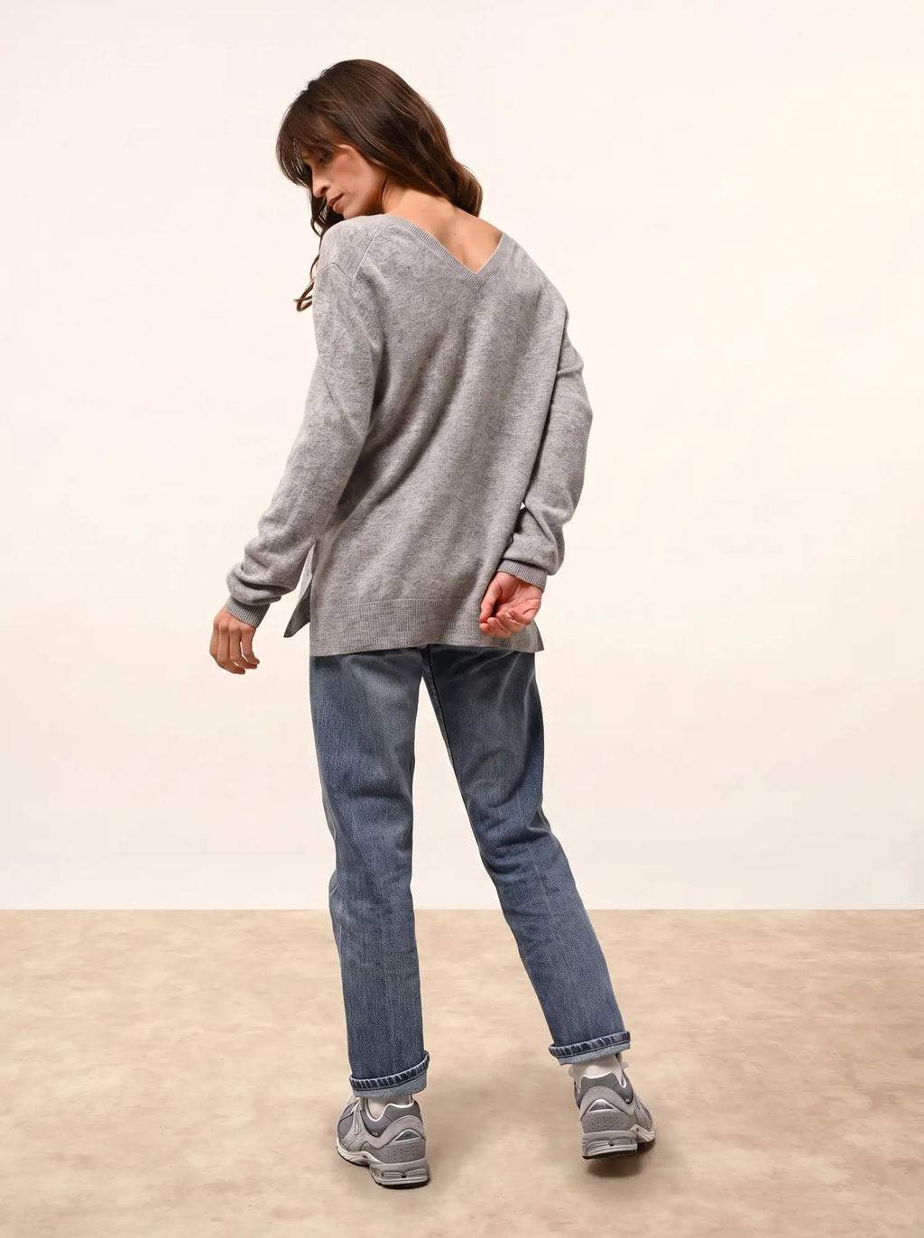 OPAL Sweater V-Neck Front and Back Heather Cloud
