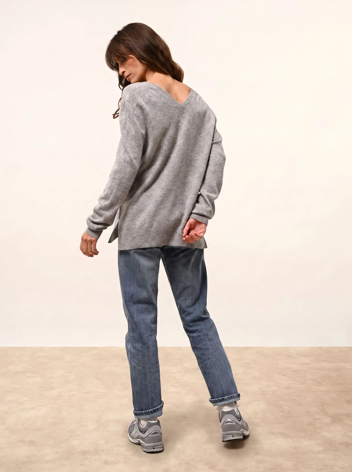 OPAL Sweater V-Neck Front and Back Heather Cloud