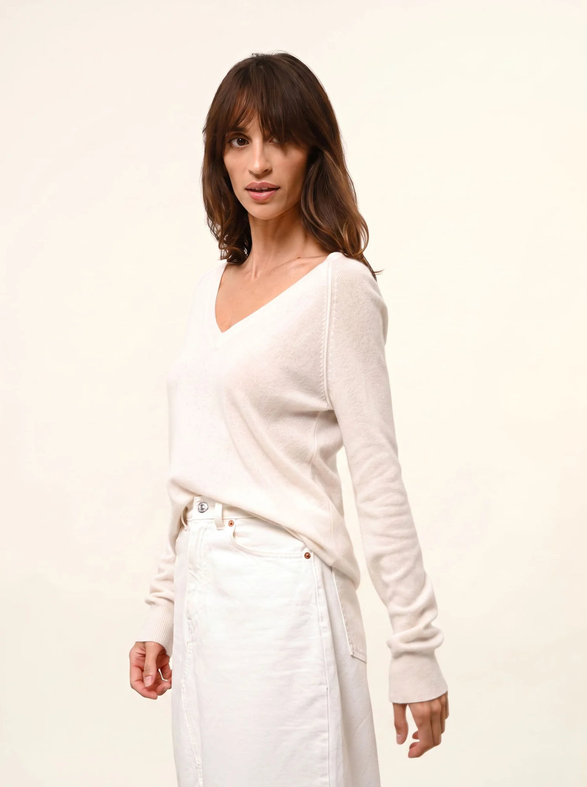 PHOEBE Pull Col V Ivoire