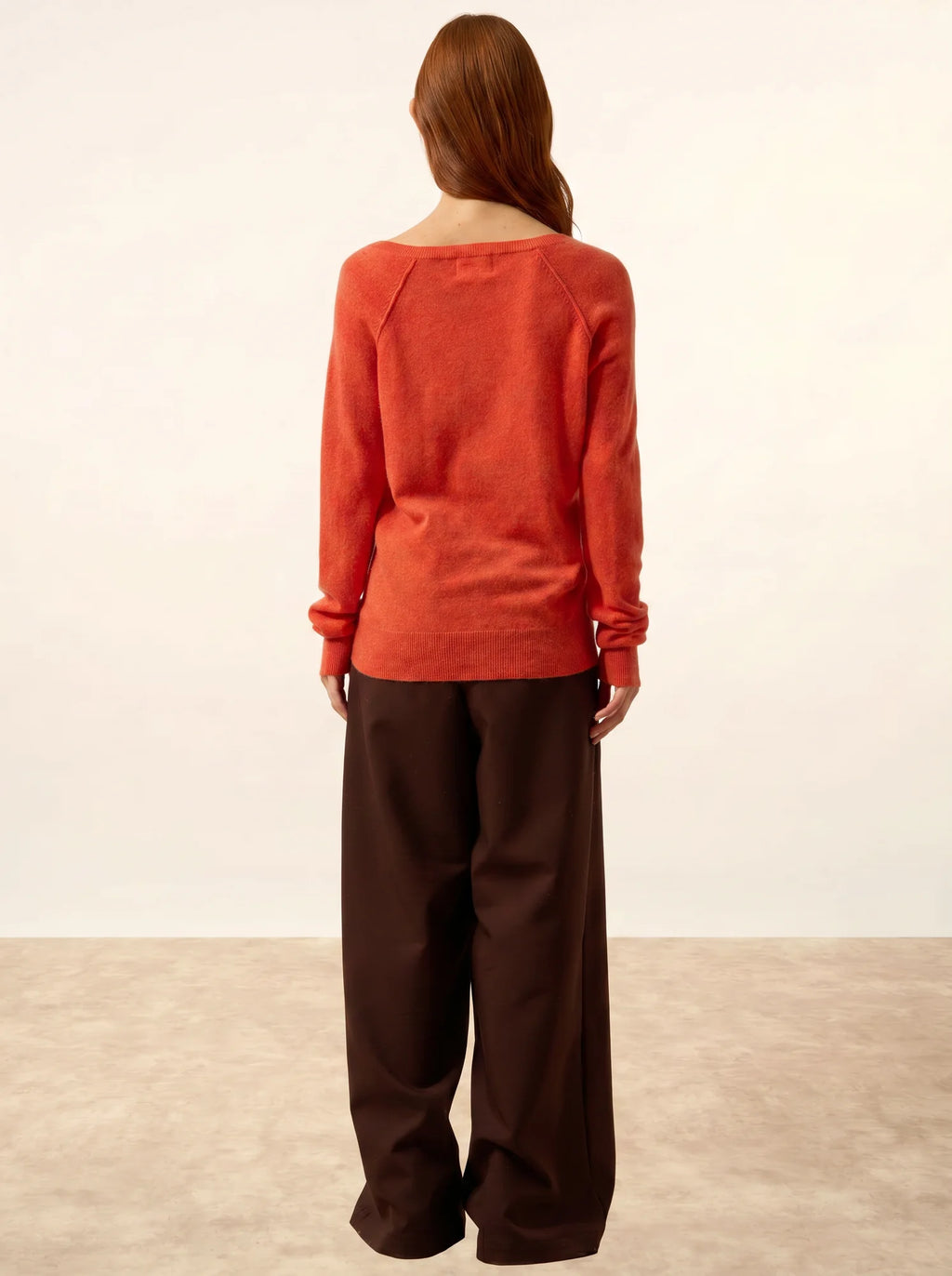 PHOEBE Pullover V-Ausschnitt Orange meliert