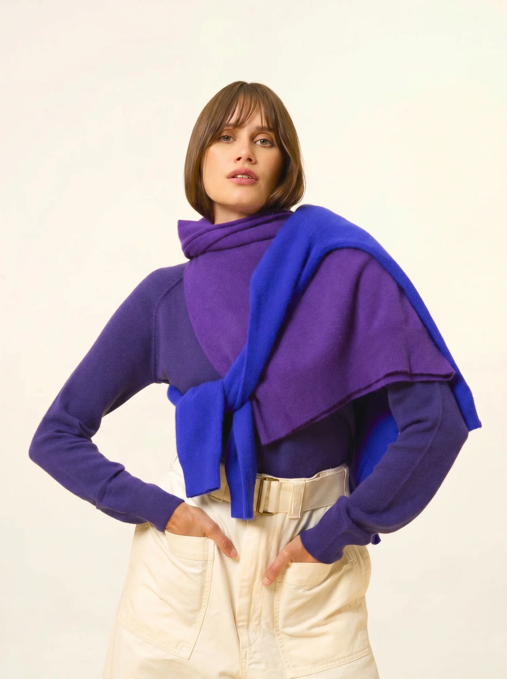 PHOEBE Pullover V-Ausschnitt Tiefviolett