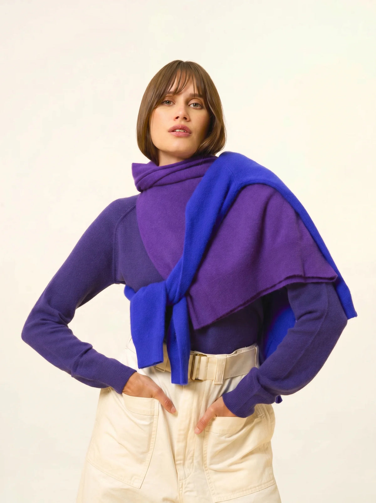 PHOEBE Pullover V-Ausschnitt Tiefviolett