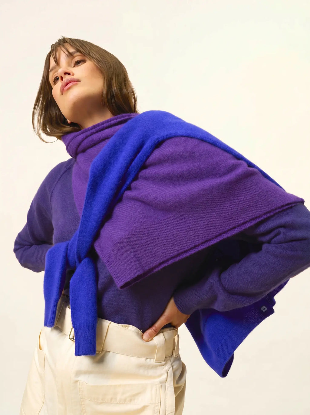 PHOEBE Pullover V-Ausschnitt Tiefviolett