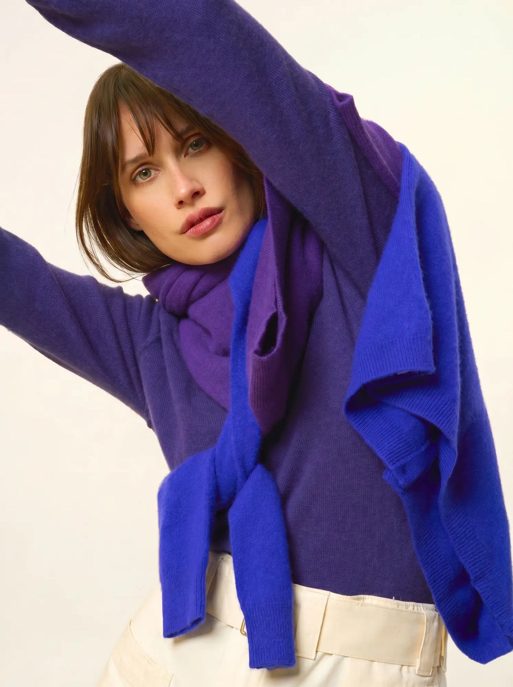 PHOEBE Pullover V-Ausschnitt Tiefviolett