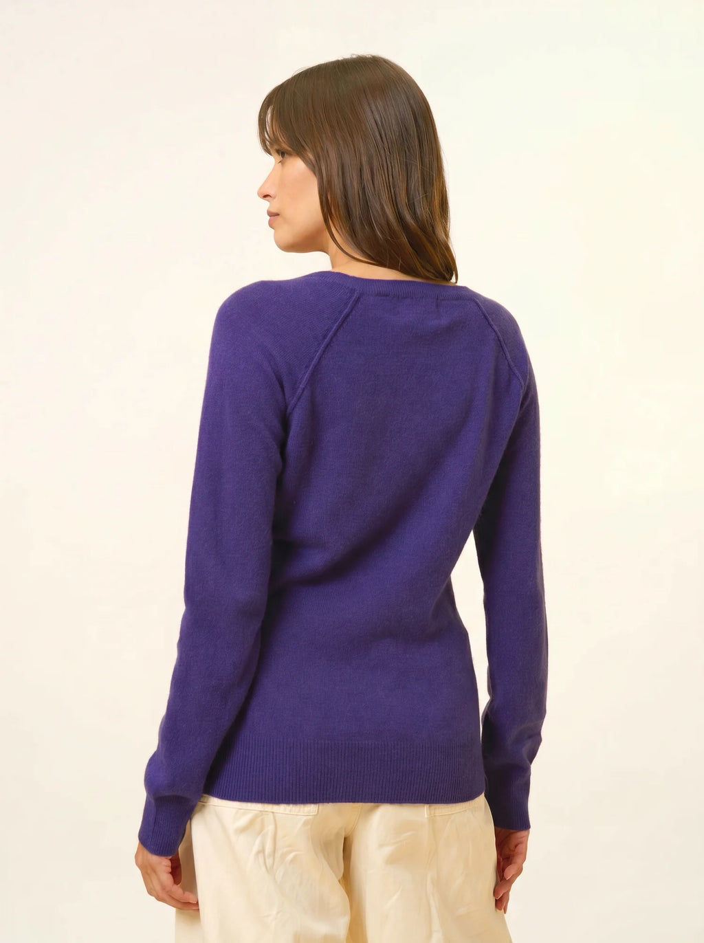 PHOEBE Pullover V-Ausschnitt Tiefviolett