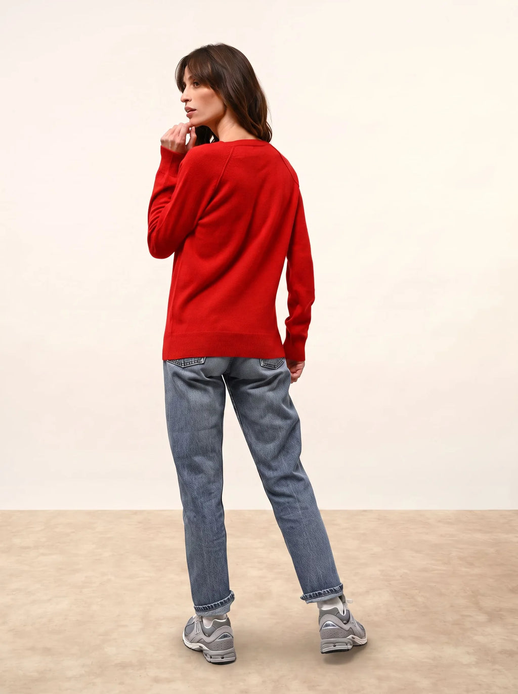 PHOEBE Pullover V-Ausschnitt Rot