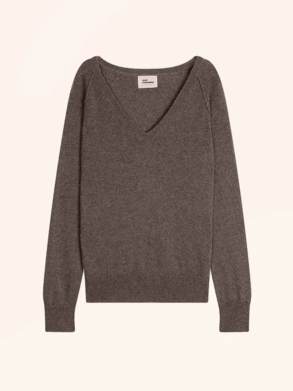 PHOEBE Pull Col V Taupe Chiné
