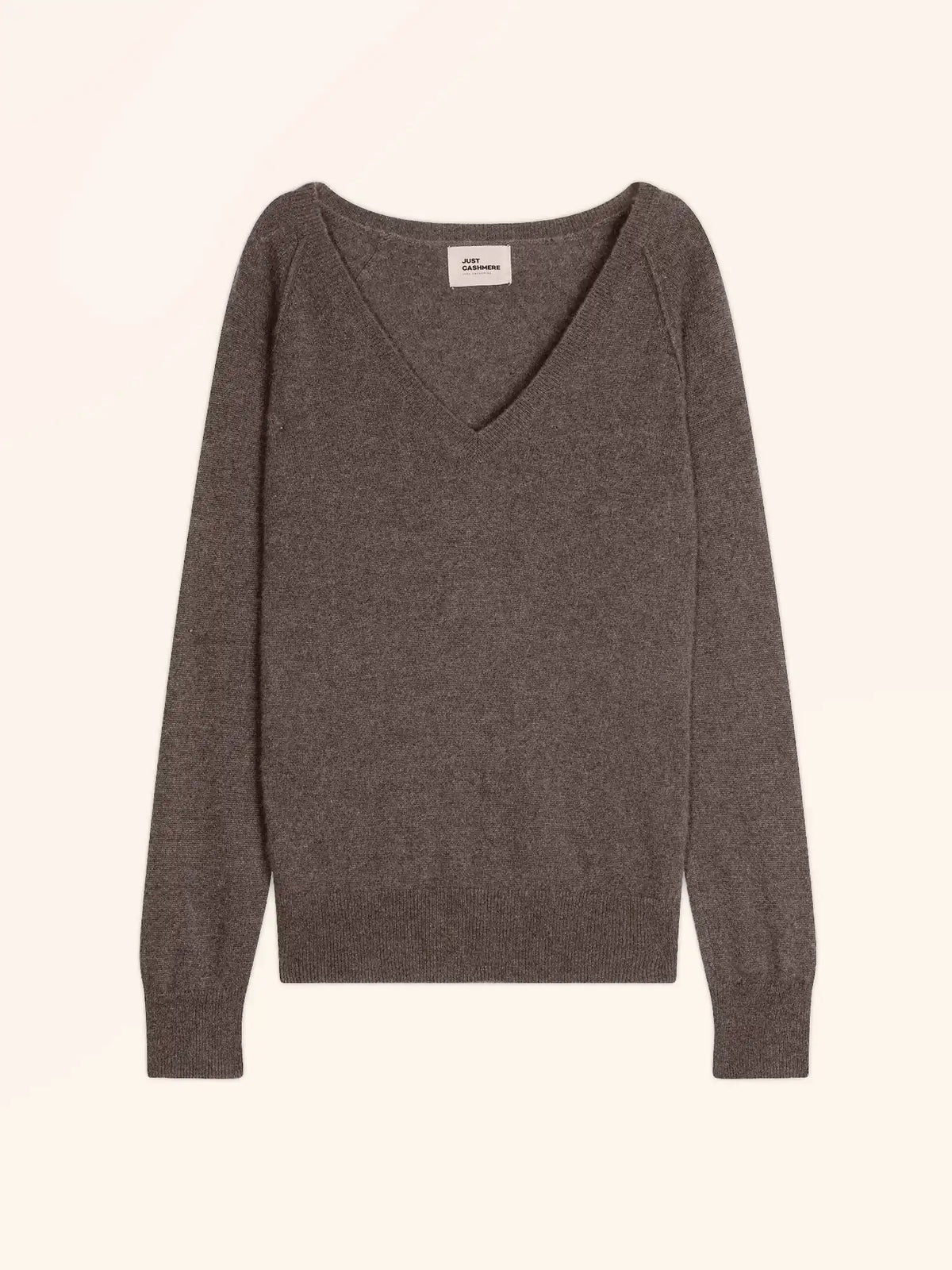 PHOEBE Pull Col V Taupe Chiné