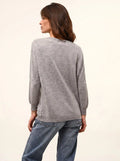 REBECCA Pullover Fledermausarm Wolkengrau meliert