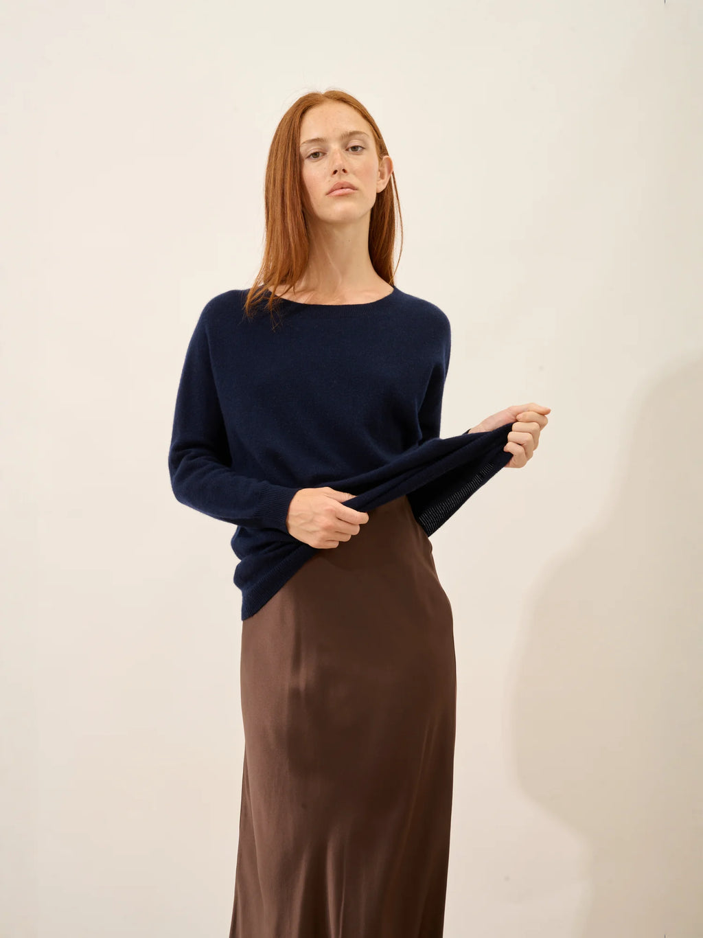 REBECCA Pull Chauve Souris Bleu Marine