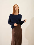 REBECCA Pull Chauve Souris Bleu Marine