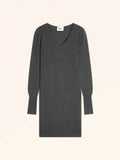 TRACY Robe Col V Anthracite Chiné