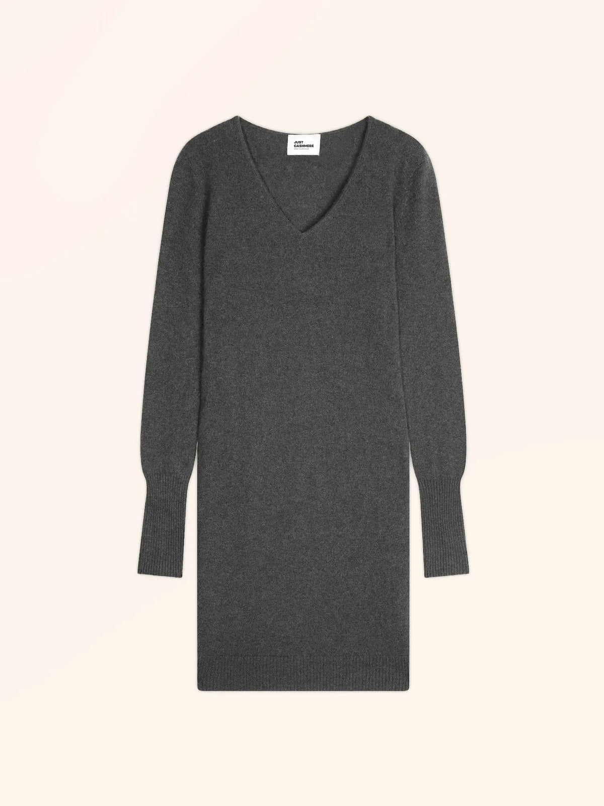 TRACY Robe Col V Anthracite Chiné