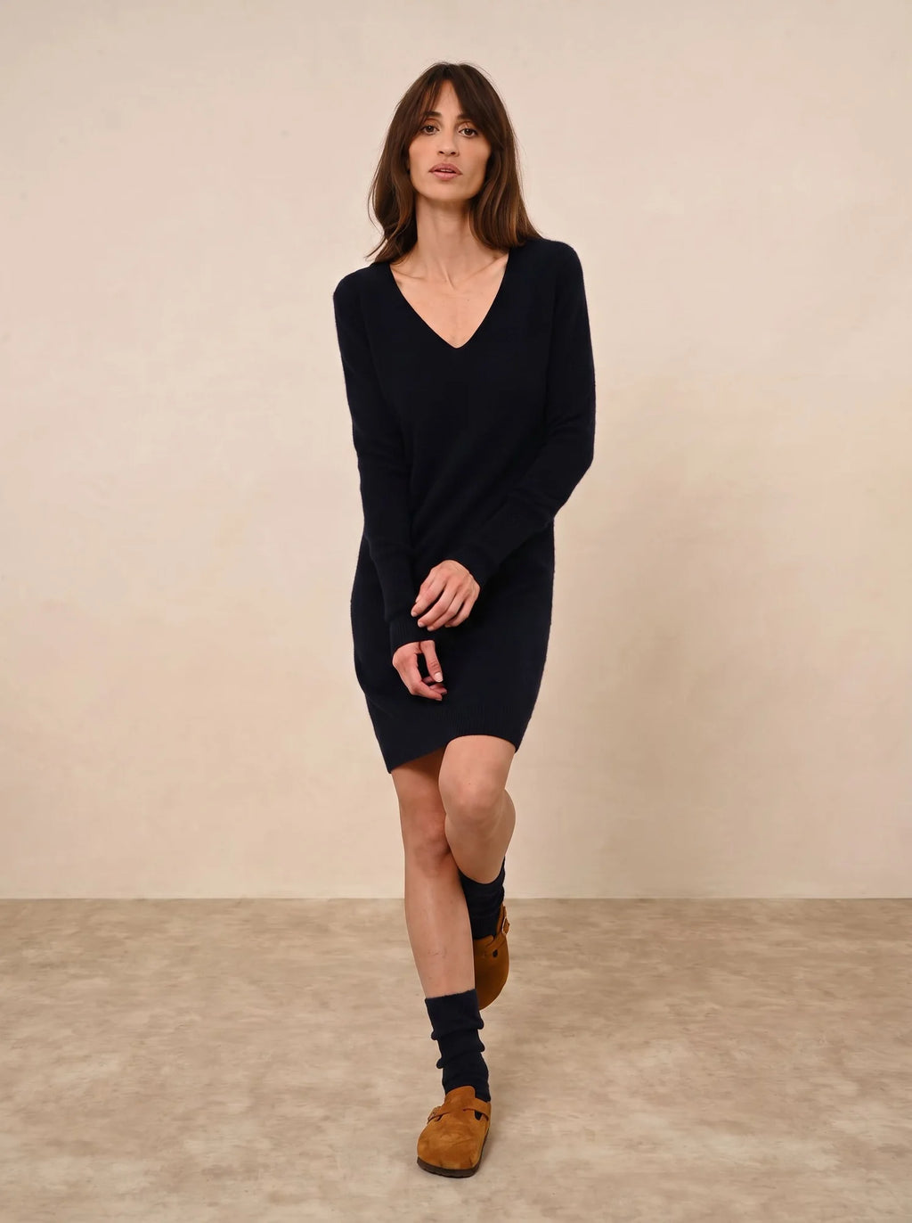 TRACY Dress V-Neck Navy