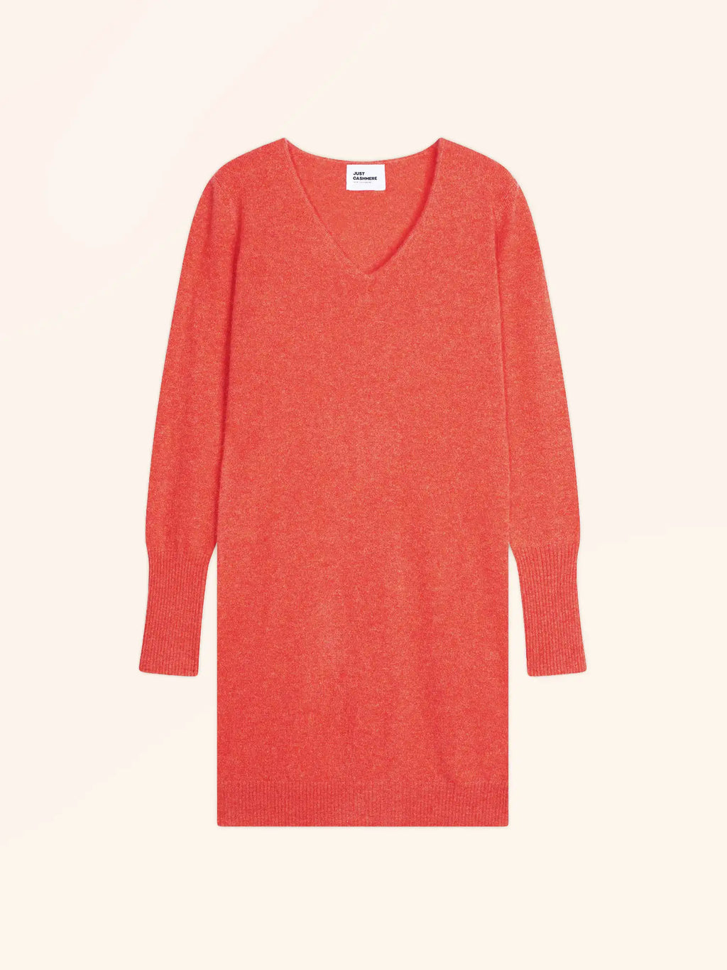 TRACY Robe Col V Orange Chiné