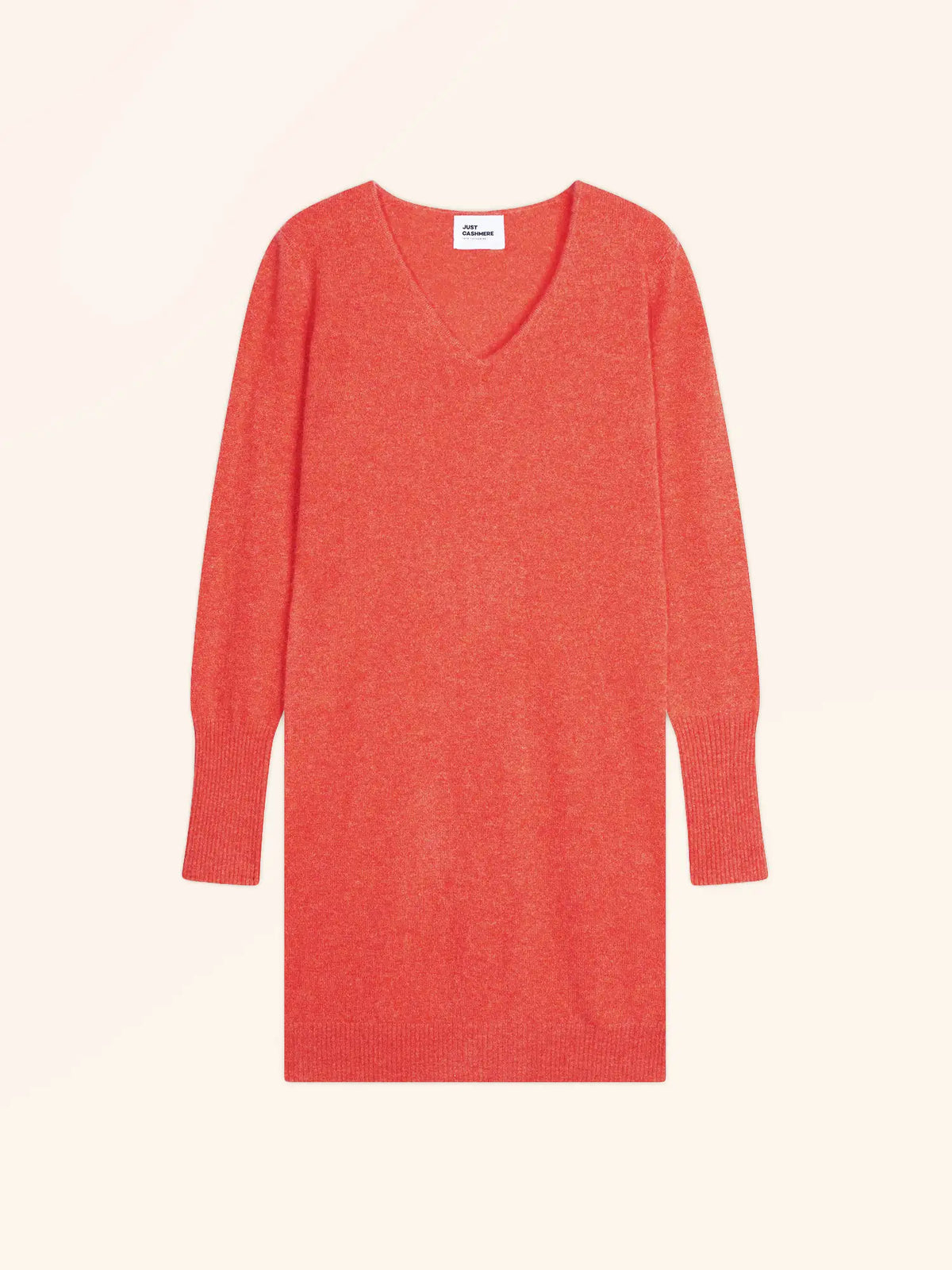 TRACY Robe Col V Orange Chiné