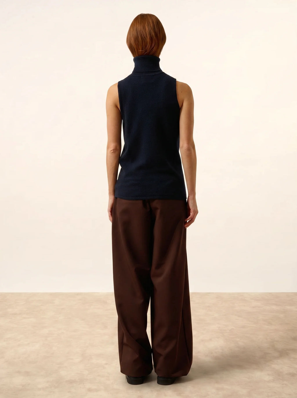 VIOLET Sweater Turtleneck Sleeveless Navy
