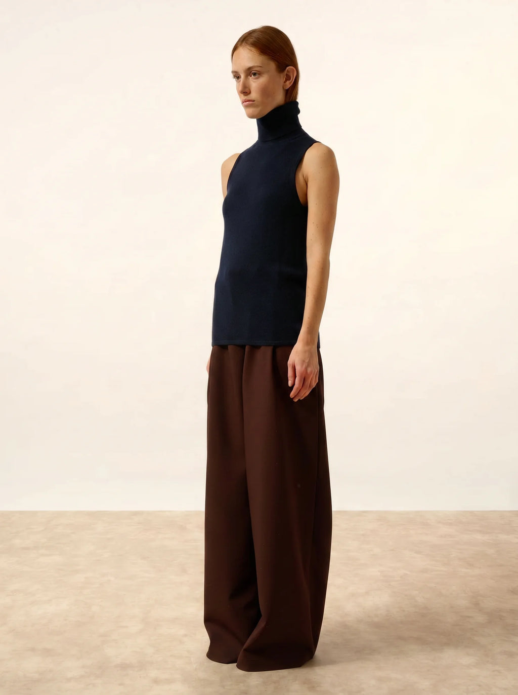 VIOLET Sweater Turtleneck Sleeveless Navy