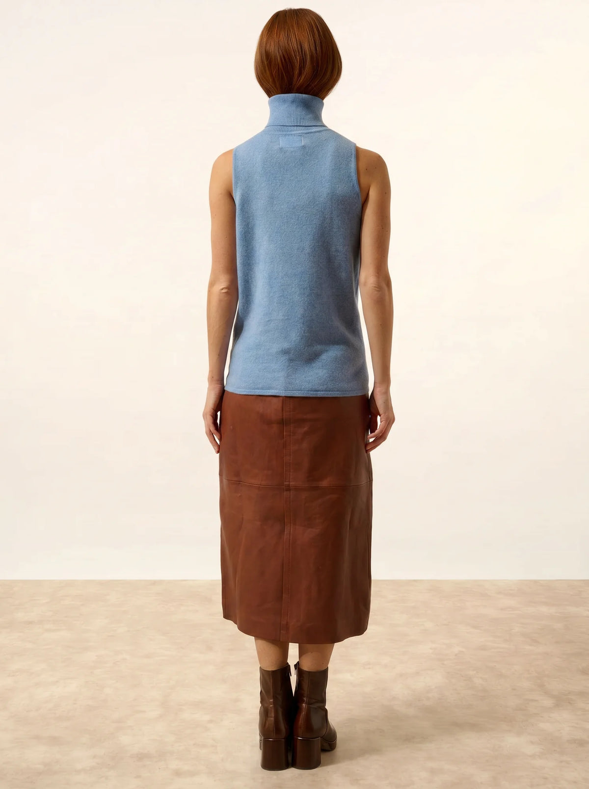VIOLET Sweater Turtleneck Sleeveless Sky