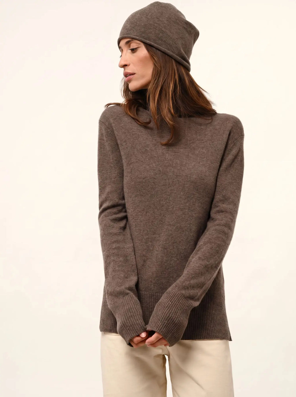 LAUREN Bonnet Taupe Chiné