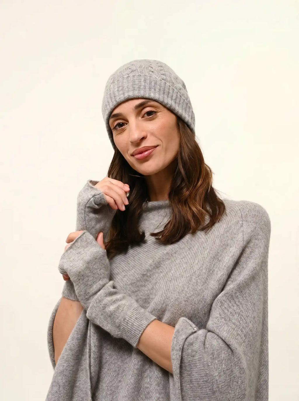 ZOE Fingerlose Handschuhe Wolkengrau meliert