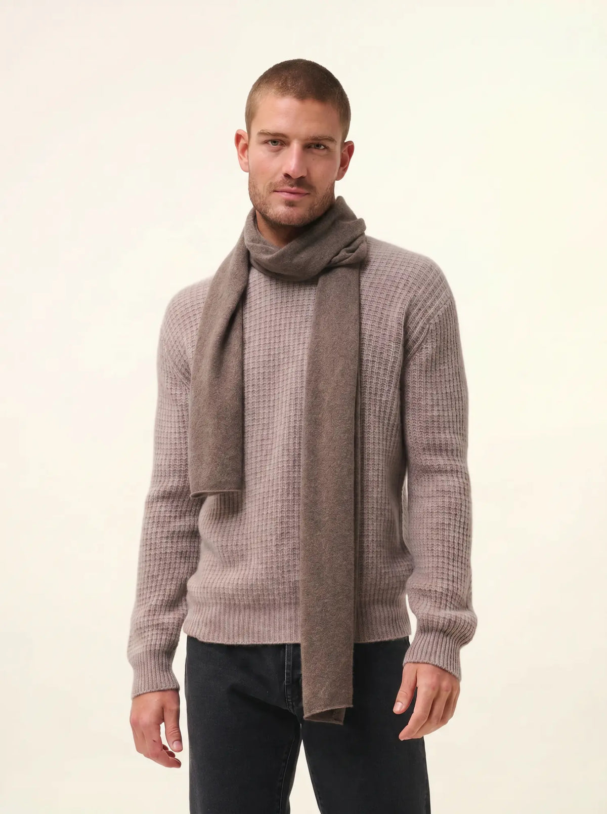 SPENCER Schal Taupe meliert