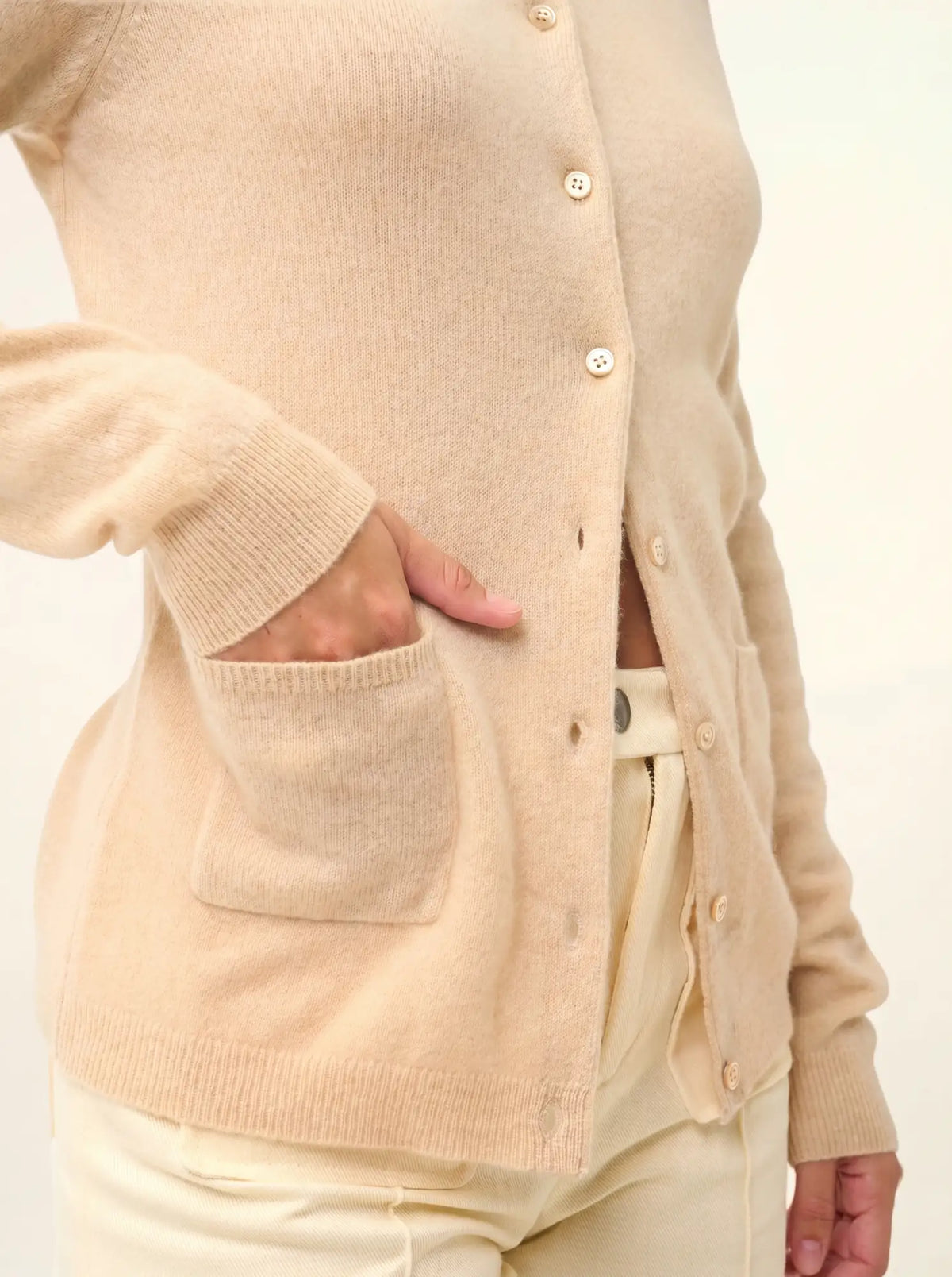 KATHARINE Cardigan Col Rond Sable