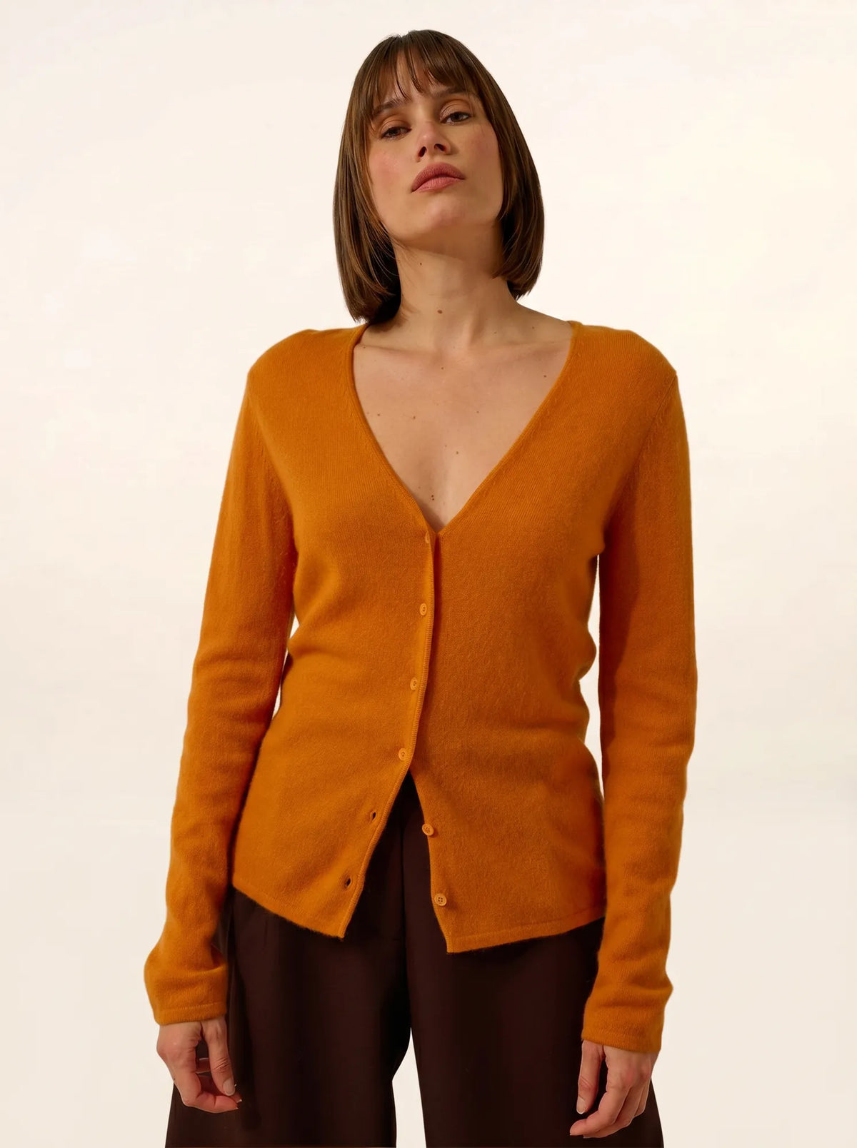 NORMA Cardigan Col V Ocre