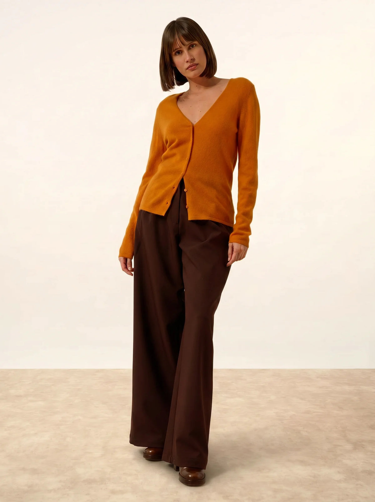 NORMA Cardigan Col V Ocre